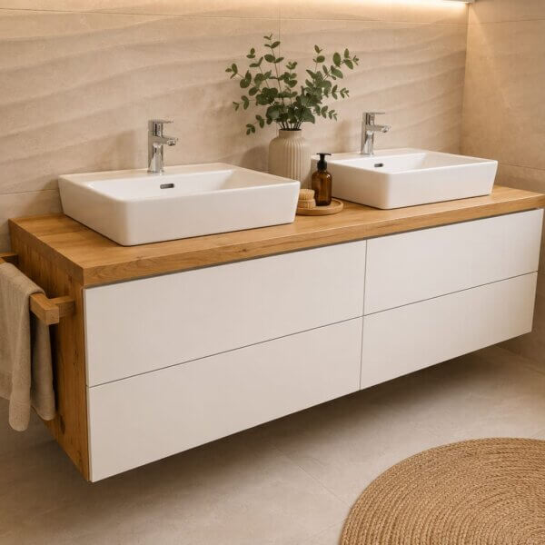 AURA – solid oak bathroom unit