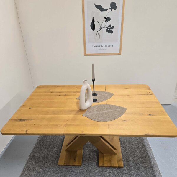 Solid Oak Dining Table 140 × 110 cm with Extendable Function – Now 5% Off!  Price: 1,390.00 EUR