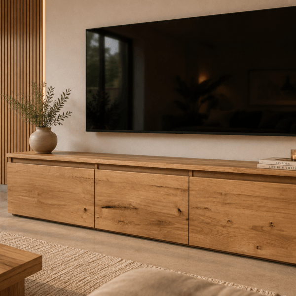 MARTA – solid oak TV lowboard, rustic natural