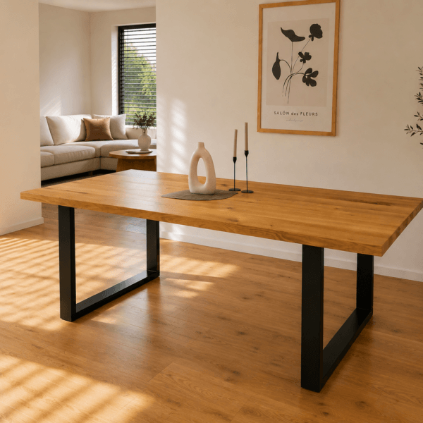 ELVA – solid oak table 200 × 110 cm with extension function up to 280 cm