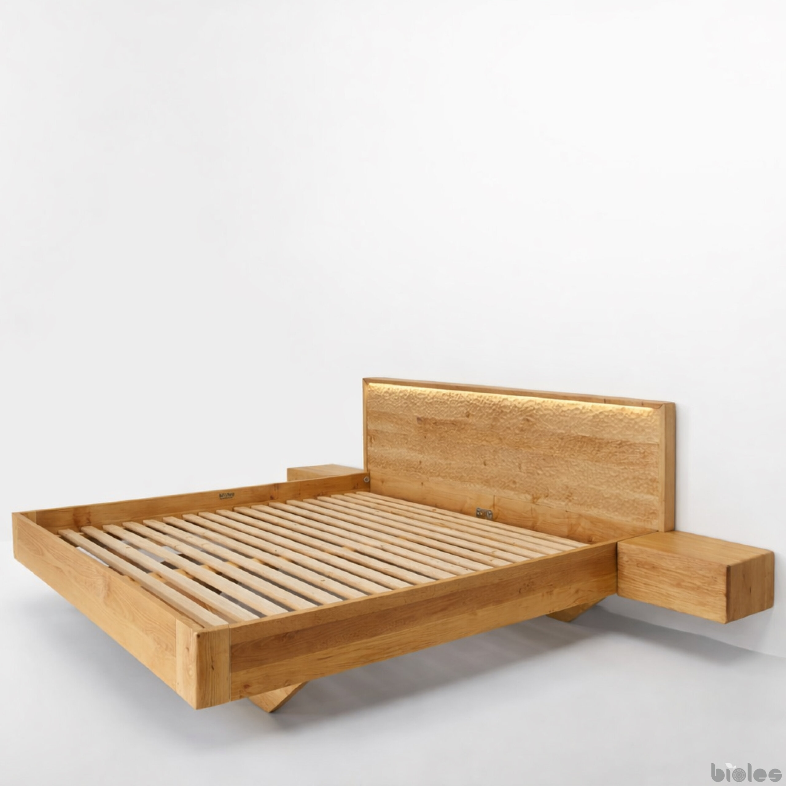 Dolly – Floating Bed Made of Solid Alder Wood with a Handcrafted Headboard - Image 4