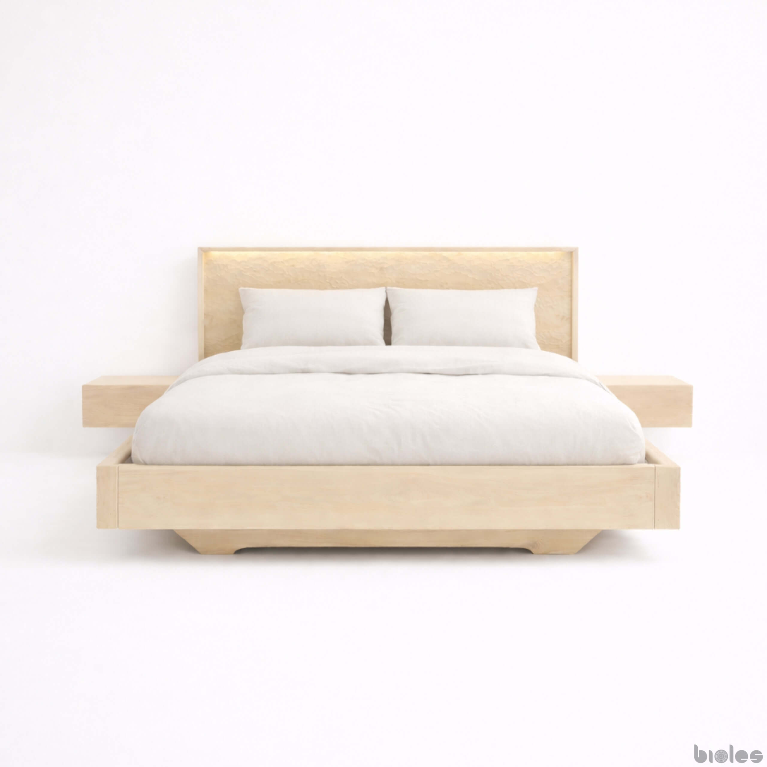 Dolly – Floating Bed Made of Solid Linden Wood with a Handcrafted Headboard - Image 2