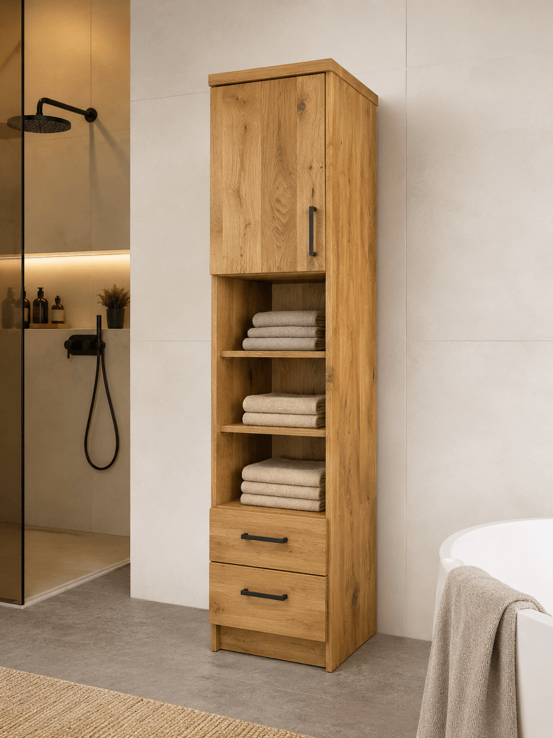 NATURA – solid oak bathroom set - Image 3