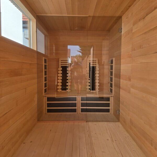 Sauna Linassi IR – infrared sauna for 2 with an anteroom
