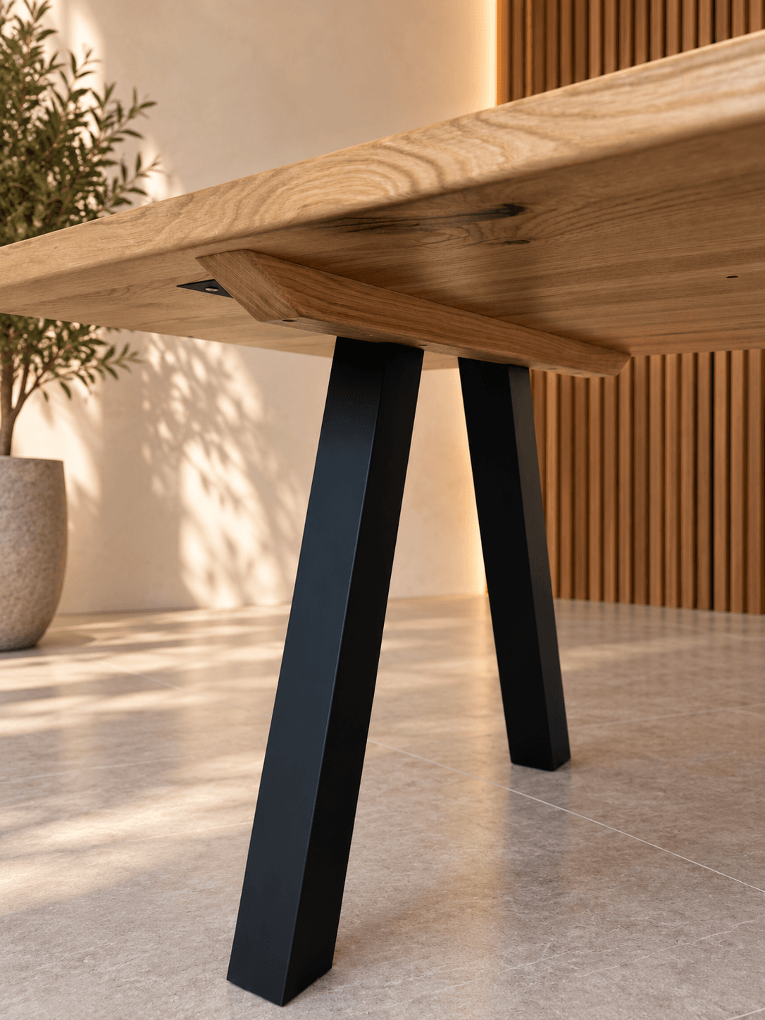 DELUXE GLASS – solid wood table with tempered glass - Image 6