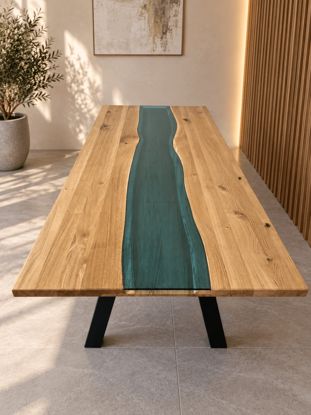 DELUXE GLASS – solid wood table with tempered glass - Image 3