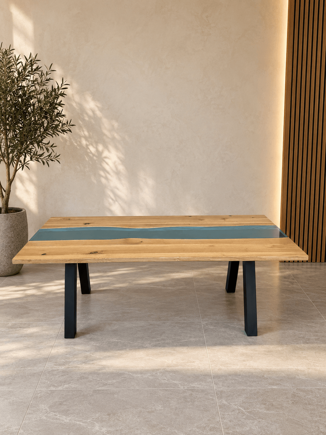 DELUXE GLASS – solid wood table with tempered glass - Image 2