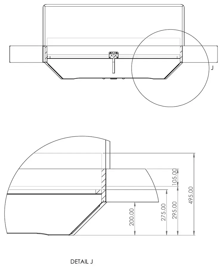 STANDARD – sleeping surface 50 cm, headboard 90 cm